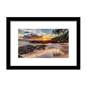 Purple sunset of Makena Little Beach Maui Hawaii Framed Print by Pierre ...