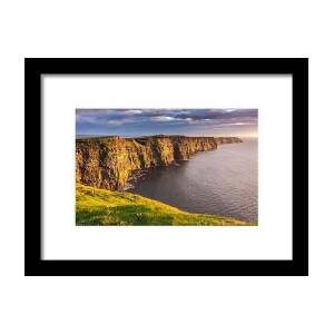 Cliffs Of Moher Sunset Ireland Framed Print by Pierre Leclerc Photography