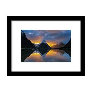 Milford Sound Sunset Framed Print by Hua Zhu Milford Sound Sunset Framed Print by Hua Zhu