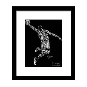 Michael Jordan Framed Print by Maria Arango