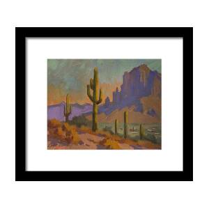Desert Morning Saguaro Framed Print by Diane McClary
