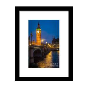 Westminster Bridge at Night Framed Print by Inge Johnsson