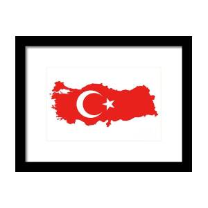 Flag of Turkey, al bayrak, in country silhouette Yoga Mat