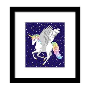 Rainbow Unicorn Clouds and Stars Weekender Tote Bag by Crista