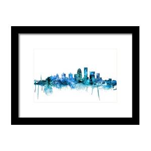 Louisville Kentucky City Skyline Framed Print by Michael Tompsett - Pixels