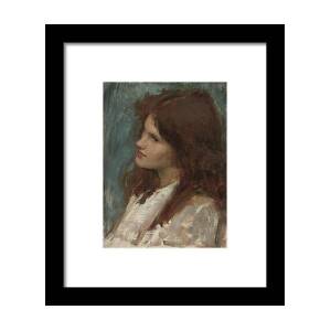 Head Of A Girl Framed Print by John William Waterhouse Head Of A Girl Framed Print by John William Waterhouse