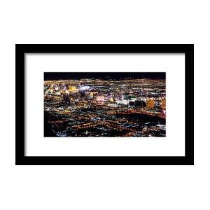 Las Vegas City lights from airplane at night by Alex Grichenko