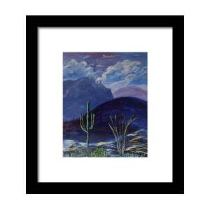 Catalina Highway Sunset and Tucson City Lights Framed Print by Chance Kafka
