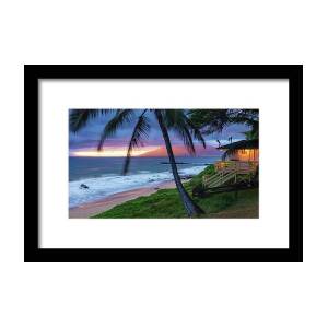 Purple sunset of Makena Little Beach Maui Hawaii Framed Print by Pierre ...