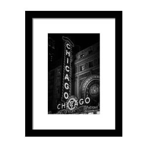 Chicago Theatre Sign in Black and White #3 Framed Print by Paul Velgos Chicago Theatre Sign in Black and White #3 Framed Print by Paul Velgos