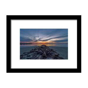 Alone Early Morning Breach Inlet Sunrise Framed Print by Steve Rich