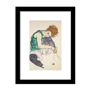 Seated Woman with Bent Knees Framed Print by Egon Schiele Seated Woman with Bent Knees Framed Print by Egon Schiele