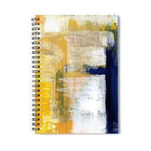 Indigo Rain- abstract blue and white painting Spiral Notebook for Sale ...