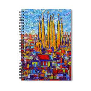Barcelona View At Sunrise - Park Guell Of Gaudi Spiral Notebook for ...