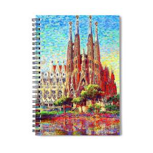 Sagrada Familia and Park Barcelona Spiral Notebook for Sale by Jane Small