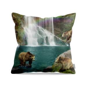 Skinny Dippers Throw Pillow by MGL Meiklejohn Graphics Licensing - Fine Art  America
