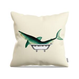 Sharks Throw Pillow by Madame Memento - Fine Art America