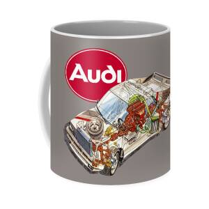 Audi Sport Quattro RS 001. Cutaway automotive art #1 Coffee Mug by