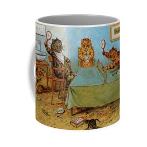 Louis Wain Cat Print - First World War Tommy in a Trench - WW1 Tapestry by  Kithara Studio - Pixels Merch