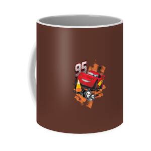 Lightning Mcqueen Mug, Handpainted Coffee Mug Ceramic, Gift Mug