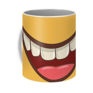 Human Cartoon Character Funny Expression Emotion Face Mouth Smirk Coffee Mug  by Noirty Designs - Fine Art America