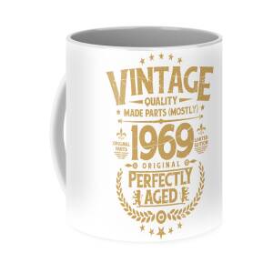 Women 11 oz Black Coffee Vintage 1969 Mug All Original Parts Tea Mug 49th Birthday Gifts Men 