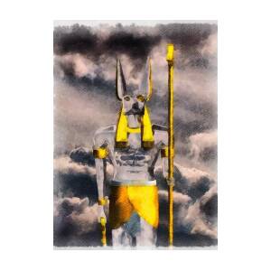 Anubis God Of Egypt By Mary Bassett Greeting Card For Sale By Esoterica 