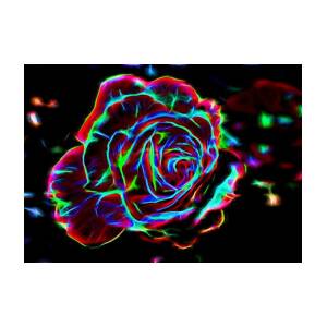 Neon Rose Greeting Card