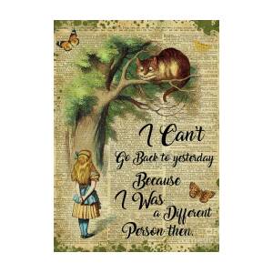 Alice In Wonderland Quote Vintage Dictionary Art Greeting Card for Sale ...
