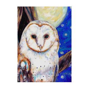 Barn Owl in Winter Night Greeting Card for Sale by Peggy Wilson