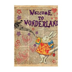 Birthday Upcycle Dictionary Alice Wonderland Blank Greeting Card With Envelope