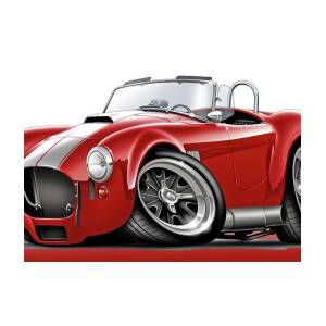 Shelby Cobra Maroon-White Car Greeting Card by Maddmax