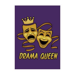 Comedy And Tragedy Theater Masks Black Line Greeting Card by John
