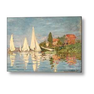 Yachts in Gloucester Harbor Metal Print by Childe Hassam