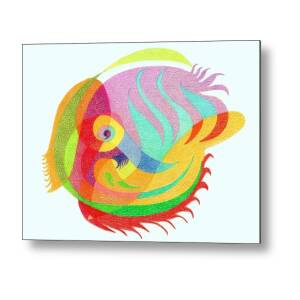 Pink Fish Inverted Colors Painting by Tatyana Zverinskaya - Fine