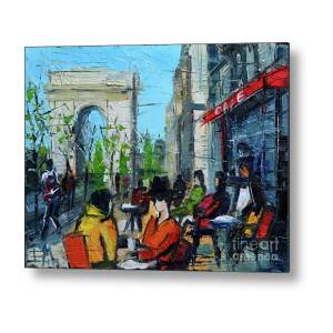 LA ROTONDE PARIS modern impressionist palette knife oil painting Metal ...
