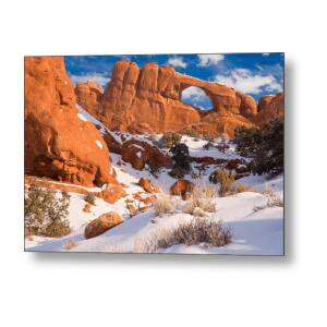 Winter Dawn At Arches National Park Metal Print by Douglas Pulsipher