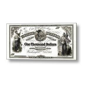 U.S. Five Thousand Dollar Bill - 1878 $5000 USD Treasury Note Digital Art  by Serge Averbukh - Pixels