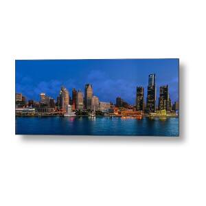 Detroit Skyline At Night Metal Print by Levin Rodriguez
