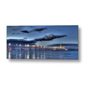 Mackinac Bridge From The Beach Metal Print by Twenty Two North Photography