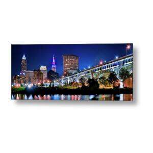 Cleveland Skyline Metal Print by Frozen in Time Fine Art Photography