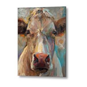 Connie the Cow Metal Print by Cari Humphry