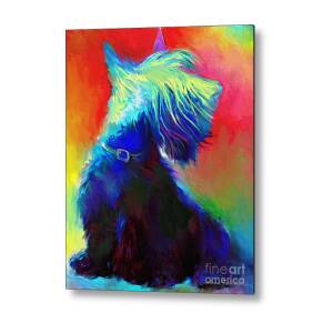 Colorful Tubby cat painting Metal Print by Svetlana Novikova