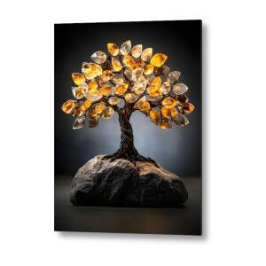 Branches of Balance in Stone and Glass Metal Poster by Adrian Salvatori