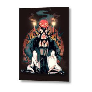 Pumpkin Queen Metal Poster by Ludwig Van Bacon