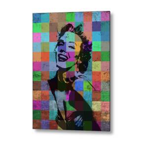 Marilyn Monroe Vector Pop Art Portrait Metal Print by Design Turnpike