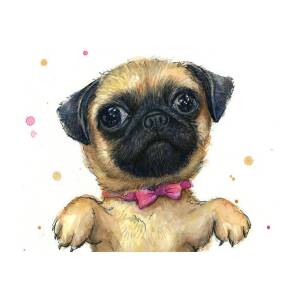 Cute Pug Poster by Olga Shvartsur