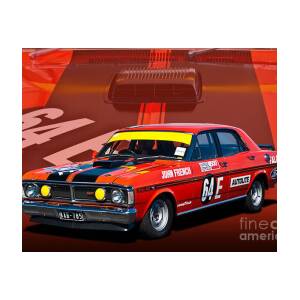 EXTRA LARGE CANVAS PRINT  Ford falcon XY-GTHO Moffat Racing car A1 poster 