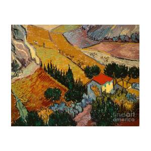 Landscape with House and Ploughman Poster by Vincent Van Gogh