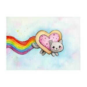 Nyan Cat Valentine Heart Poster by Olga Shvartsur Nyan Cat Valentine Heart Poster by Olga Shvartsur